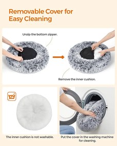 Kutyaágy, kerek macskaágy,S-es méretű, szürke | FEANDREA