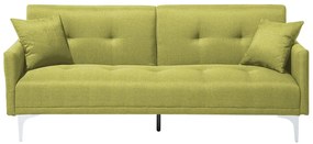 Kárpitozott kanapéágy - szövet kanapé - zöld - LUCAN Beliani