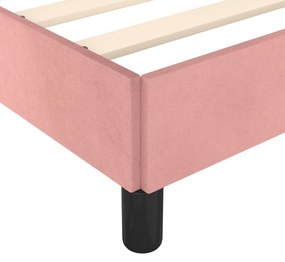 ágykeret matrac nélkül rózsaszín 120x190 cm bársony
