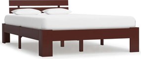 vidaXL sötétbarna tömör fenyőfa ágykeret 120 x 200 cm