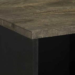 komód fekete 80x33x75 cm tömör fa mangó