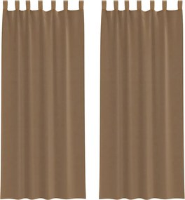 vidaXL 2 db világosbarna fátyolfüggönyök hurokkal 140x260 cm
