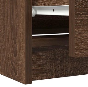 barna tölgyszínű szerelt fa TV-szekrény 100x35x54 cm