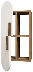 Fali polc Rose - Walnut, White