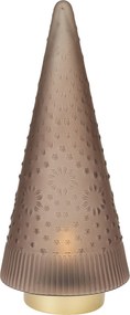 Üveg karácsonyfa LED-ekkel, 37 cm, barna