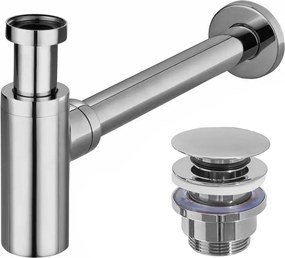 Rea univerzális mosdószifon-félszifon + univerzális mosdólefolyó, króm, REA-A5693