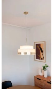 Csillár zsinóron TAMI 1xE27/60W/230V átm. 40 cm bézs/arany