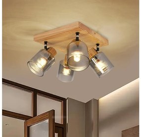 Brilagi - HYGGE spotlámpa 4xE14/15W/230V kaucsukfa/füstszínű