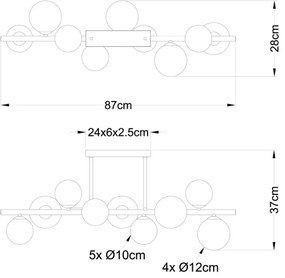Globo 56140-9D - LED Csillár rúdon RIHA 9xG9/3W/230V króm