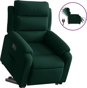 vidaXL elektromos felállást segítő sötétzöld bársony fotel