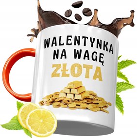 Narancssárga Bögre Valentin Napra Lányoknak, fényképes nyomattal