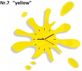 Modern falióra fröccsenő formájú sárga