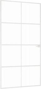 vidaXL fehér edzett üveg és alumínium vékony beltéri ajtó 102x201,5 cm