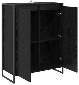 Cipőszekrény tárolóval Fekete tölgy 79 x 36 x 100 cm Faanyag