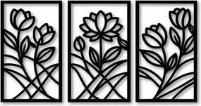 Áttört Falikép 120cm Nappaliba Virágok Növényi Motívum Dekoráció