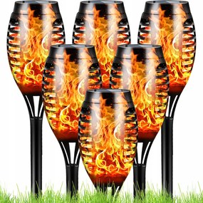 Napelemes Kerti Lámpa Led Fáklya Beszúrható Láng Effekt Vízálló 6x