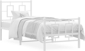 vidaXL fehér fém ágykeret fej- és lábtámlával 80x200 cm