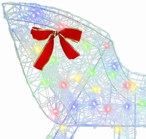 Rénszarvas húzta szán színes 70 x 26 x 128,5 cm Akril