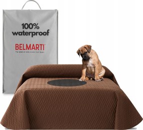 Ágytakaró vízálló teflon 230 x 270 cm barna steppelt ágytakaró