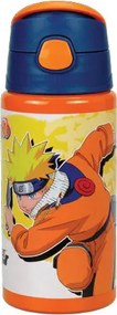 Naruto Fire Orange alumínium szívószálas kulacs akasztóval 500 ml