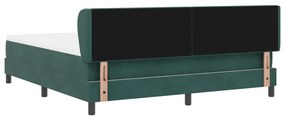 Boxspring Ágy Matrac Kényelmes Sötét Zöld 180x200 cm Bársony