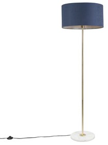 Állólámpa sárgarézzel kék árnyékolóval 50 cm - Kaso