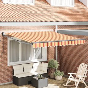 Manuális Behúzható Napernyő Narancs és Piros 350x250 cm