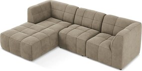 Barna bársony sarokkanapé (bal oldali-heverő résszel) Aloha – Makamii