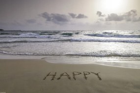 Poszter 45x30cm Happy szó a tengerparton, Assaf Frank