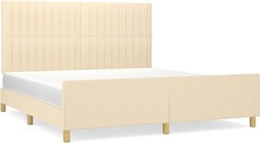 vidaXL krémszínű szövet ágykeret matrac nélkül 160 x 200 cm