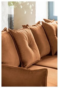 Téglavörös kordbársony kinyitható sarokkanapé (variálható) Lazy Lukka – Miuform