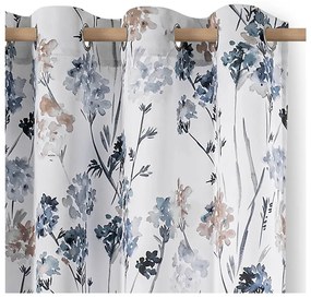 Fehér-világoskék dimout (részleges sötétítő) függöny 135x250 cm Solkone – Restilo