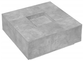 betonszürke szerelt fa dohányzóasztal 100x100x40 cm