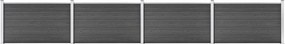 vidaXL fekete WPC kerítéspanelszett 699 x 105 cm