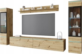 Nappali Bútor Szett Vera II Vitrin Polc Akasztós Bútor Artisan