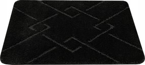 Fürdőszobaszőnyeg Rombusz Gumírozott Elegáns Fekete Moreno Szőnyeg 50x80 cm