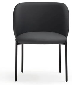 Fekete kárpitozott étkezőfotel szett 2 db-os Mogi – Teulat