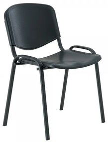 ISO műanyag konferencia szék - fekete lábak, fekete