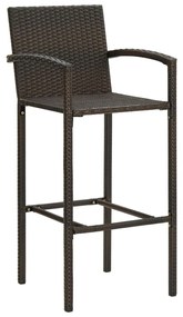 7 részes barna polyrattan kültéri bárszett kartámasszal
