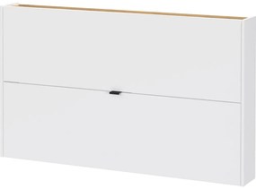 Fehér billenő ajtós függő cipőtartó tölgyfa dekorral 140x83x18 cm Ameca – Germania