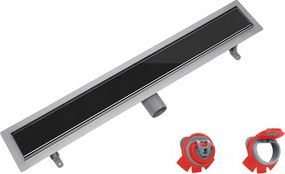 Lineáris lefolyó szett Vogi rács Fekete Üveg 100cm+SZÁRAZ Szifon