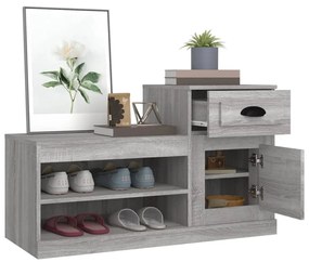 szürke sonoma színű szerelt fa cipősszekrény 100x42x60 cm