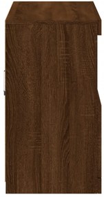 barna tölgy színű tálalószekrény LED-ekkel 81 x 37 x 67 cm