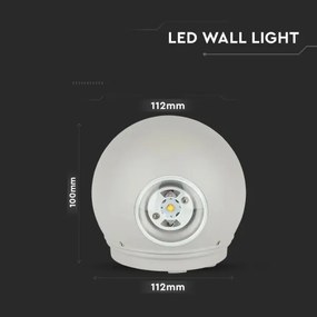 LED Kültéri fali lámpa LED/6W/230V 3000K IP65 szürke