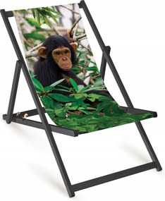 Napozóágy Nyomtatott Fullprint Majom Kerti Napozóágy Fából Készült Összecsukható Strand Napozóágy