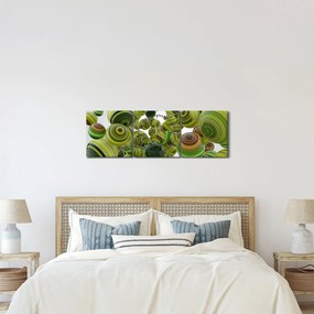 Csíkos gömbök képe (órával) (90x30 cm)
