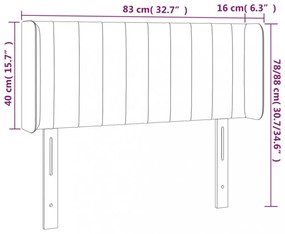 sötétkék bársony fejtámla 83x16x78/88 cm