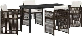 vidaXL Kert étkező szett 5 pcs Barna Porszórt acél