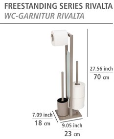 Rivalta világosbarna wc-papír tartó állvány kefével - Wenko