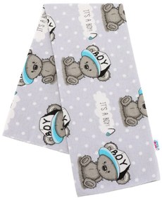 Flanel pelenka nyomtatott mintával New Baby szürke It&#039;s a BOY